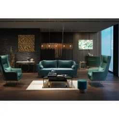 KARE Design Sofa Vegas Forever 3-Sitzer Petrol- Sofas & Couches
