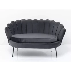 KARE Design Sofa Water Lily 2-Sitzer Black Grau- Sofas & Couches