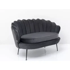 KARE Design Sofa Water Lily 2-Sitzer Black Grau- Sofas & Couches