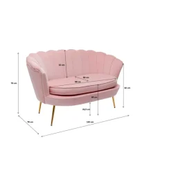 KARE Design Sofa Water Lily 2-Sitzer Rosa- Sofas & Couches
