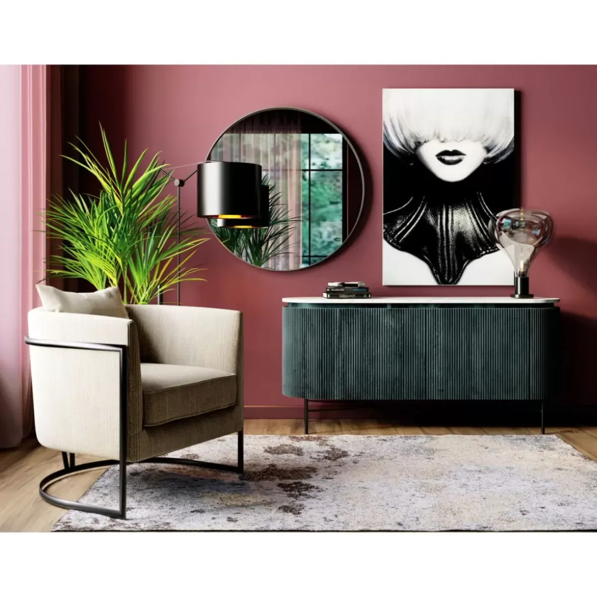 KARE Design Spiegel Curvy Chrom Look O100- Spiegel