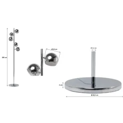 KARE Design Stehleuchte Calotta Chrome 5Er- Steh & Bodenleuchten