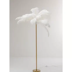 KARE Design Stehleuchte Feather Palm Weis 165Cm- Steh & Bodenleuchten