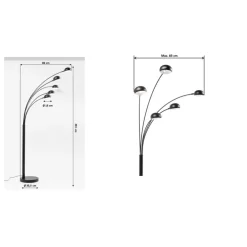 KARE Design Stehleuchte Five Fingers Schwarz Matt- Steh & Bodenleuchten