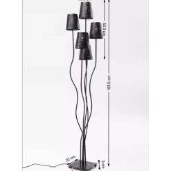 KARE Design Stehleuchte Flexible Black Cinque- Steh & Bodenleuchten