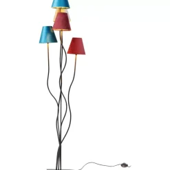 KARE Design Stehleuchte Flexible Velvet Schwarz Cinque- Steh & Bodenleuchten