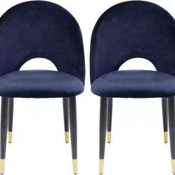 KARE Design Stuhl Iris Velvet Blau (2/Set)- Stühle