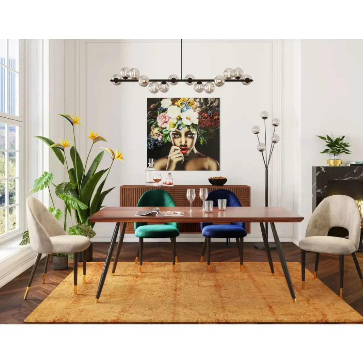 KARE Design Stuhl Iris Velvet Grun- Stühle