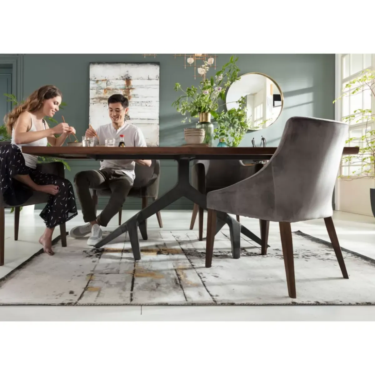 KARE Design Stuhl Mode Velvet Grau- Stühle