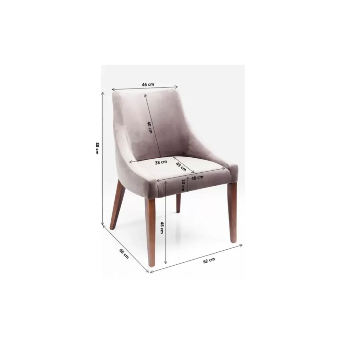 KARE Design Stuhl Mode Velvet Grau- Stühle