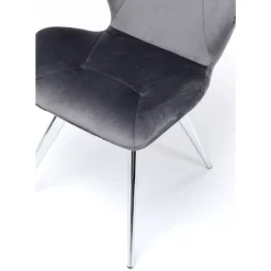 KARE Design Stuhl Viva Grau Chrom- Stühle