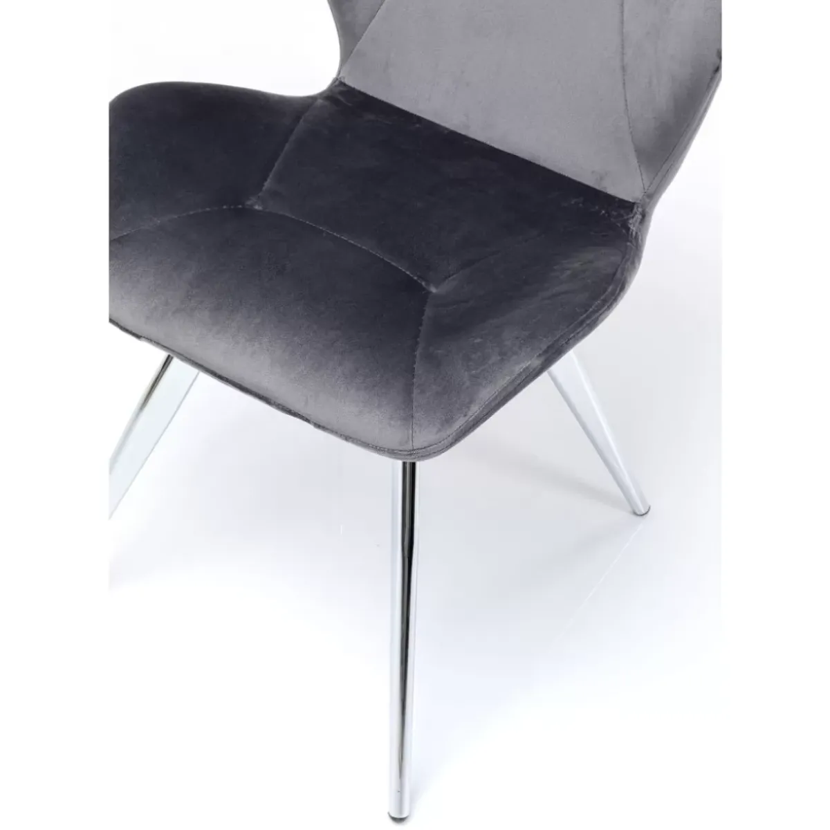 KARE Design Stuhl Viva Grau Chrom- Stühle