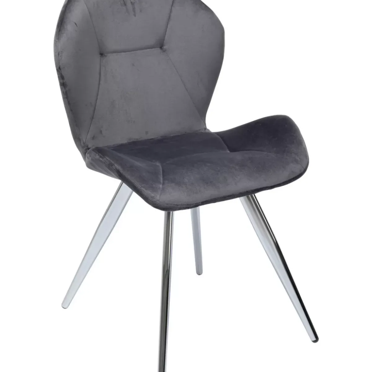 KARE Design Stuhl Viva Grau Chrom- Stühle
