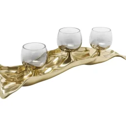 KARE Design Teelichthalter 3 Jade Gold (4/Tlg.)- Deko & Geschenkartikel