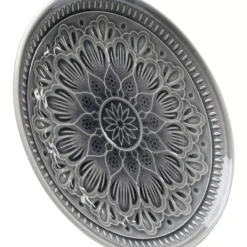 KARE Design Teller Sicilia Mandala Grau O21Cm- Geschirr & Tischaccessoires