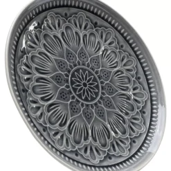 KARE Design Teller Sicilia Mandala Grau O27Cm- Geschirr & Tischaccessoires