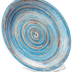 KARE Design Teller Swirl Blau O19Cm- Geschirr & Tischaccessoires