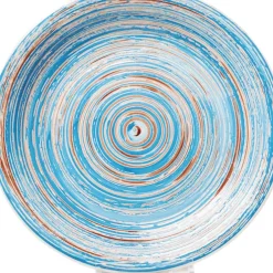 KARE Design Teller Swirl Blau O27Cm- Geschirr & Tischaccessoires