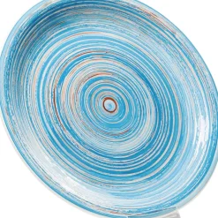 KARE Design Teller Swirl Blau O27Cm- Geschirr & Tischaccessoires