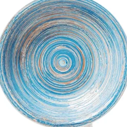 KARE Design Teller Tief Swirl Blau O21Cm- Geschirr & Tischaccessoires