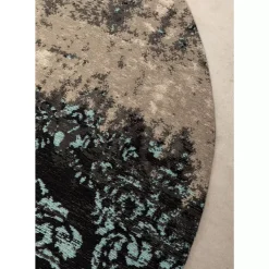 KARE Design Teppich Kelim Ornament Turkis O200Cm- Teppiche