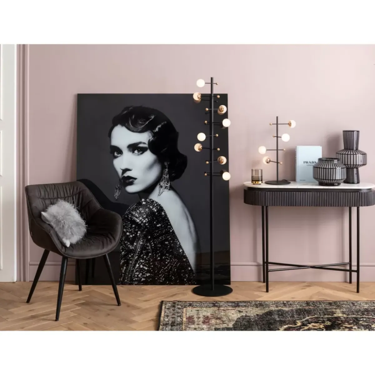 KARE Design Teppich Ornamento Anthrazit 170X240Cm- Teppiche