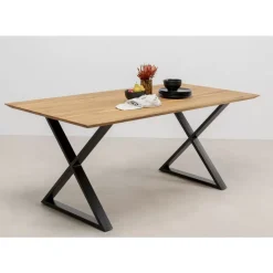 KARE Design Tisch Symphony Eiche Cross Schwarz 180X90Cm- Tische