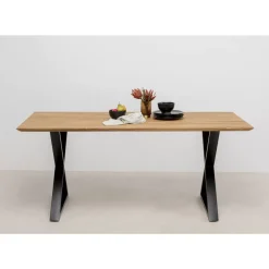 KARE Design Tisch Symphony Eiche Cross Schwarz 180X90Cm- Tische