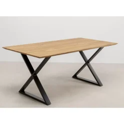 KARE Design Tisch Symphony Eiche Cross Schwarz 180X90Cm- Tische