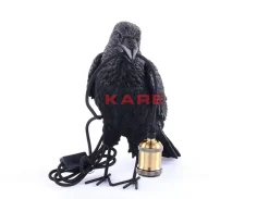 KARE Design Tischleuchte Animal Crow Matt Schwarz- Tischleuchten