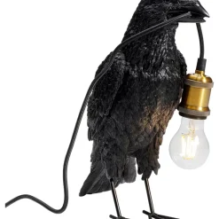 KARE Design Tischleuchte Animal Crow Matt Schwarz- Tischleuchten