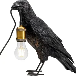 KARE Design Tischleuchte Animal Crow Matt Schwarz- Tischleuchten