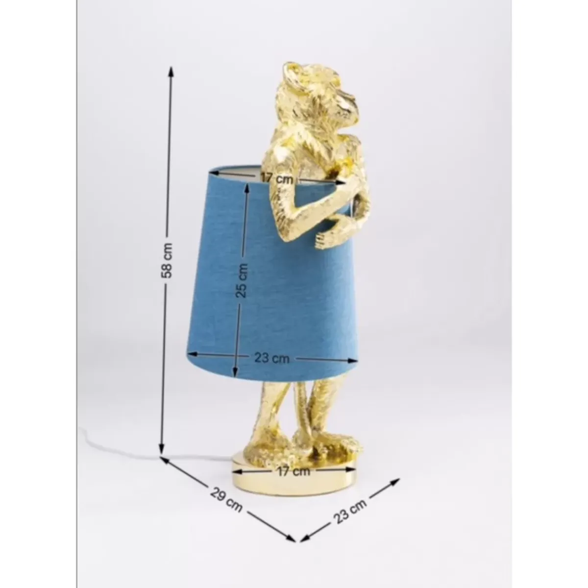 KARE Design Tischleuchte Animal Monkey Gold Blau- Tischleuchten