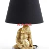 KARE Design Tischleuchte Animal Monkey Love Hug Gold 50Cm- Tischleuchten