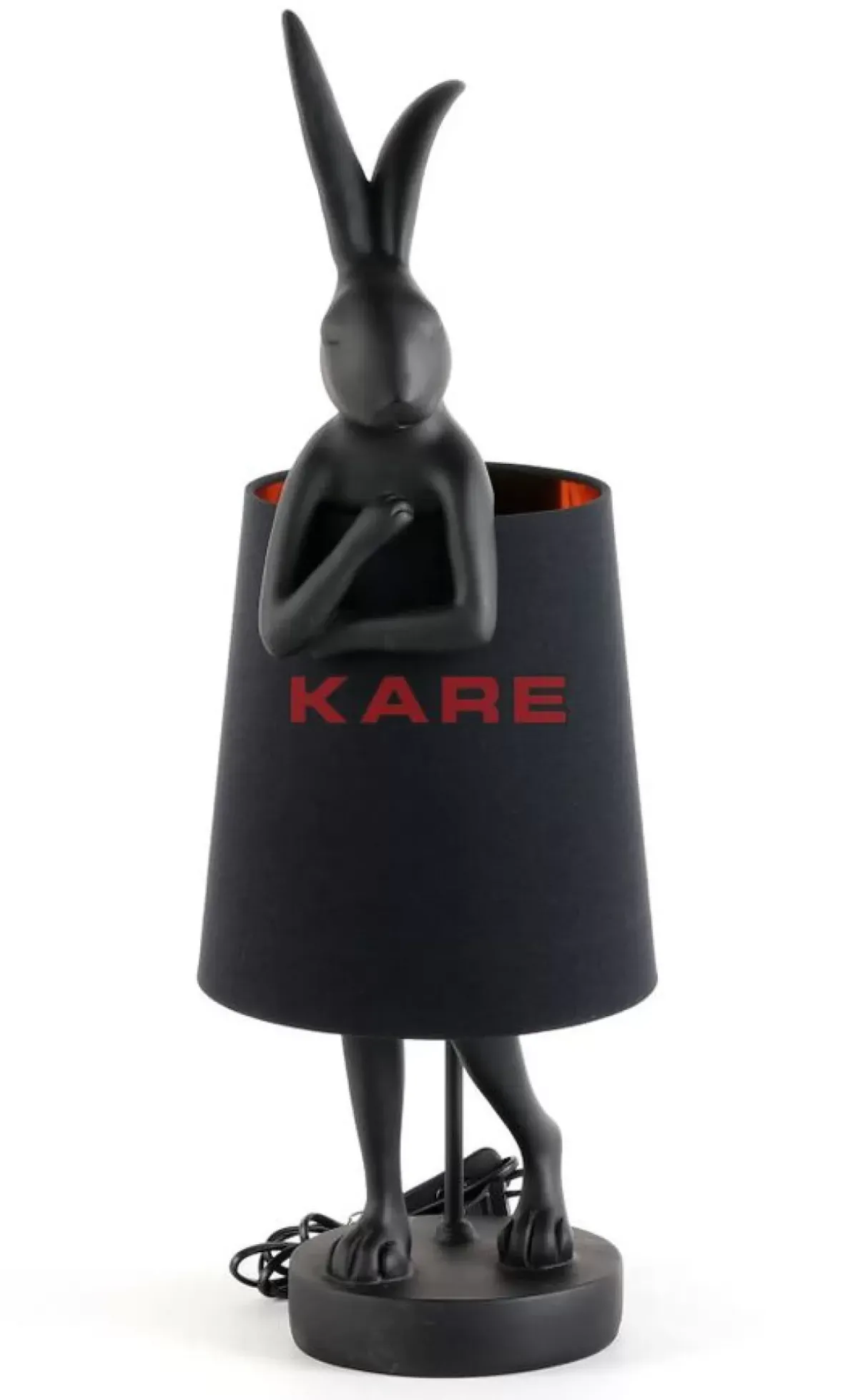 KARE Design Tischleuchte Animal Rabbit Matt Schwarz 68Cm- Tischleuchten