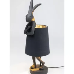 KARE Design Tischleuchte Animal Rabbit Matt Schwarz 68Cm- Tischleuchten