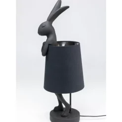 KARE Design Tischleuchte Animal Rabbit Matt Schwarz 68Cm- Tischleuchten