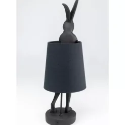 KARE Design Tischleuchte Animal Rabbit Matt Schwarz 68Cm- Tischleuchten