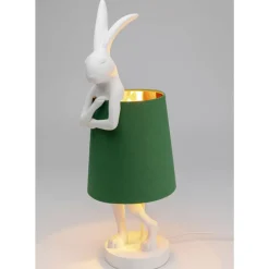 KARE Design Tischleuchte Animal Rabbit Weis/Grun 68Cm- Tischleuchten