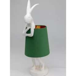 KARE Design Tischleuchte Animal Rabbit Weis/Grun 68Cm- Tischleuchten
