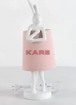 KARE Design Tischleuchte Animal Rabbit Weis/Rosa 50Cm- Tischleuchten