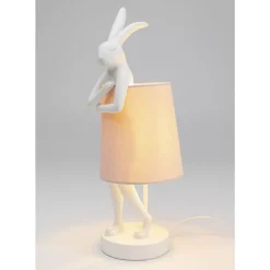 KARE Design Tischleuchte Animal Rabbit Weis/Rosa 50Cm- Tischleuchten