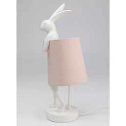 KARE Design Tischleuchte Animal Rabbit Weis/Rosa 50Cm- Tischleuchten
