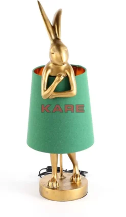 KARE Design Tischleuchte Animal Rabbit Gold/Grun 68Cm- Tischleuchten