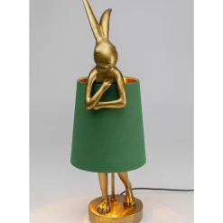 KARE Design Tischleuchte Animal Rabbit Gold/Grun 68Cm- Tischleuchten