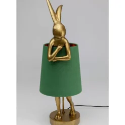 KARE Design Tischleuchte Animal Rabbit Gold/Grun 68Cm- Tischleuchten