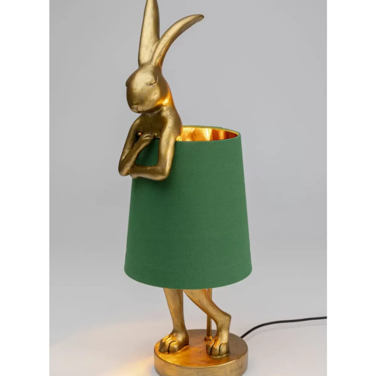 KARE Design Tischleuchte Animal Rabbit Gold/Grun 68Cm- Tischleuchten