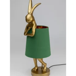 KARE Design Tischleuchte Animal Rabbit Gold/Grun 68Cm- Tischleuchten
