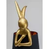 KARE Design Tischleuchte Animal Rabbit Gold/Schwarz 68Cm- Tischleuchten