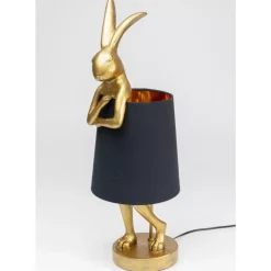 KARE Design Tischleuchte Animal Rabbit Gold/Schwarz 68Cm- Tischleuchten